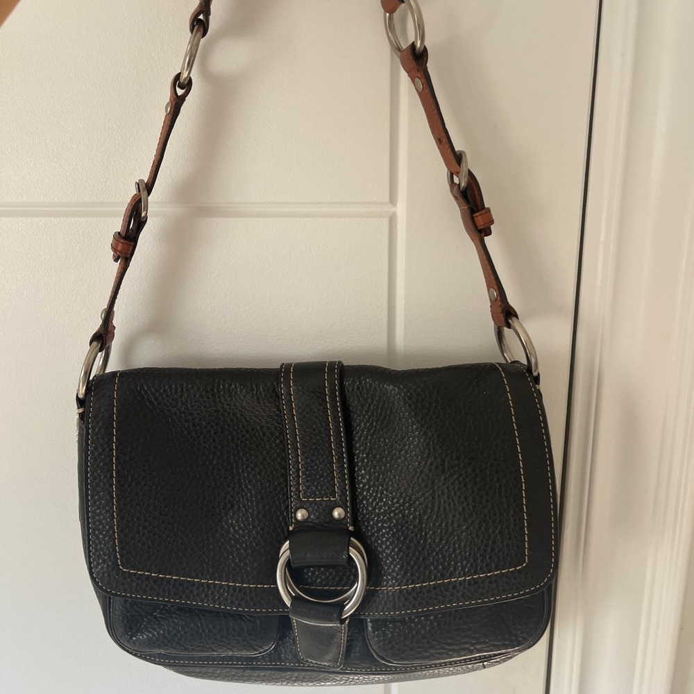 Coach Black Leather Shoulder Bag